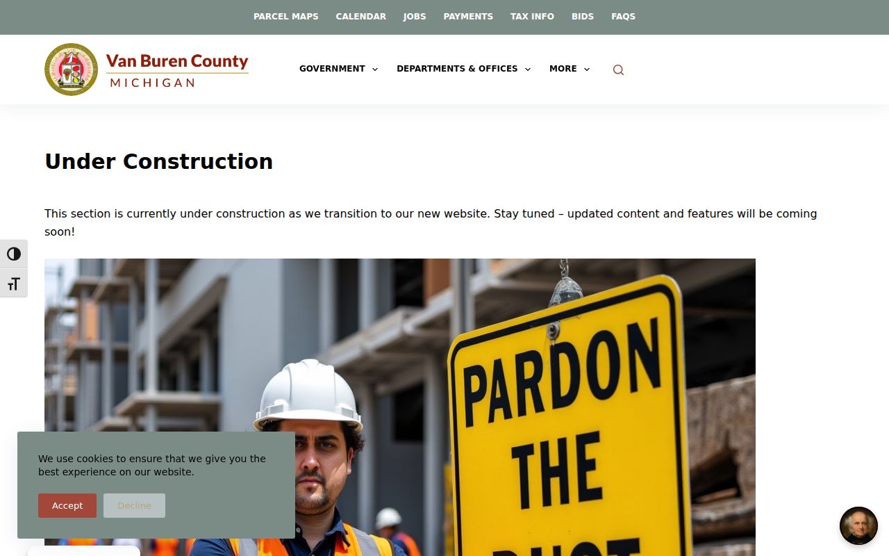 Gobles court docket source for the Van Buren County website transition notice