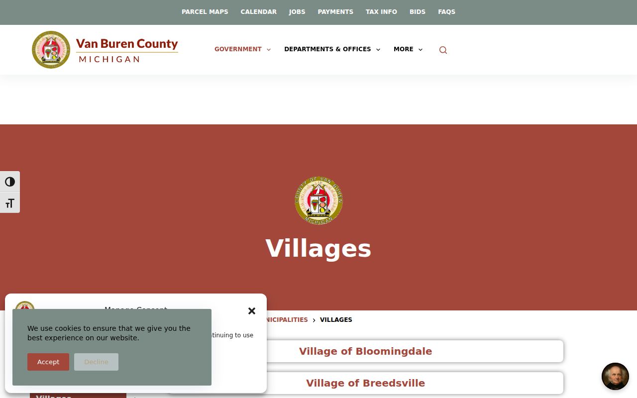 Gobles court docket source for the Van Buren County villages classification